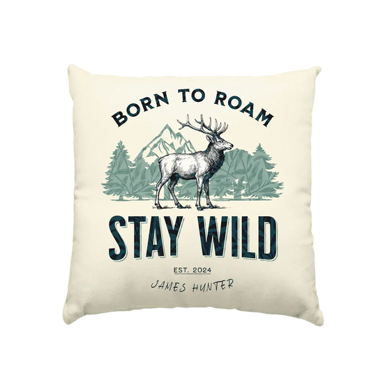 James Hunter - Nature and Beyond Home & Living Natur / 40x40cm Stay Wild — Born to Roam  - Kissen natur 40x40cm