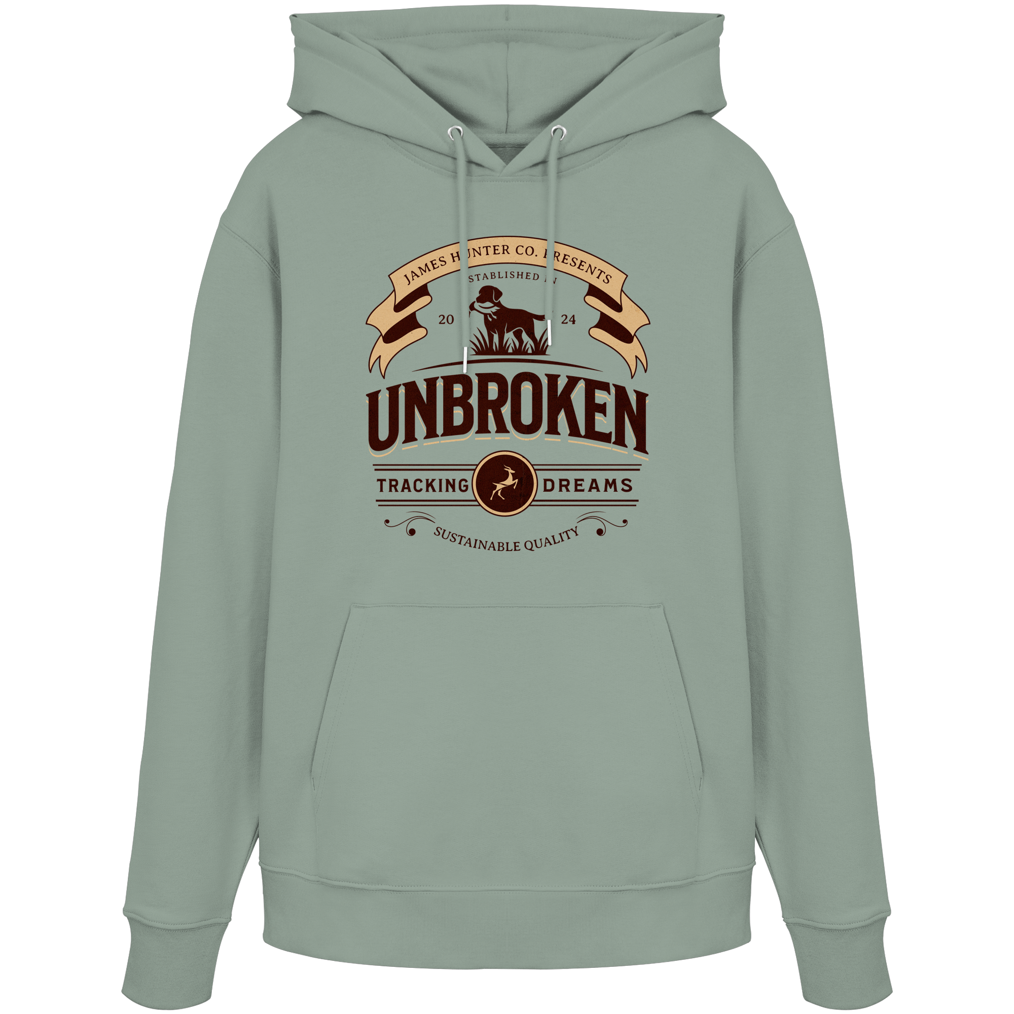 James Hunter - Nature and Beyond Hoodies Aloe / XS J. H. Unbroken - Tracking Dreams - Organic Hoodie