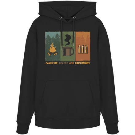 James Hunter - Nature and Beyond Hoodies Black / XS Coffe, Campfire and Cartridges - Organic Hoodie