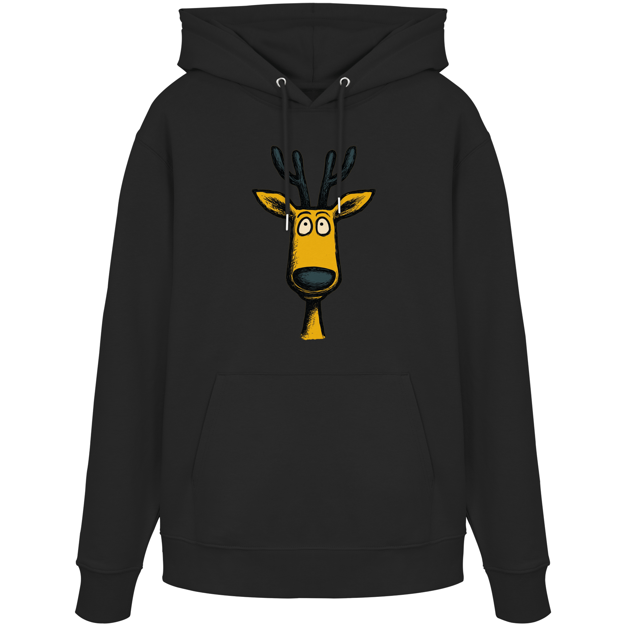 James Hunter - Nature and Beyond Hoodies Black / XS Deer Caricature - Organic Hoodie