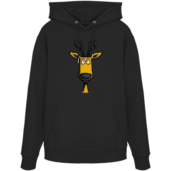 James Hunter - Nature and Beyond Hoodies Black / XS Deer Caricature - Organic Hoodie