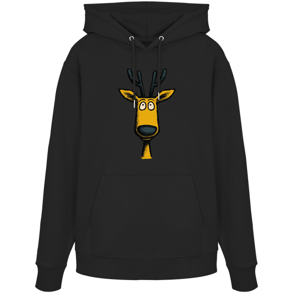 James Hunter - Nature and Beyond Hoodies Black / XS Deer Caricature - Organic Hoodie