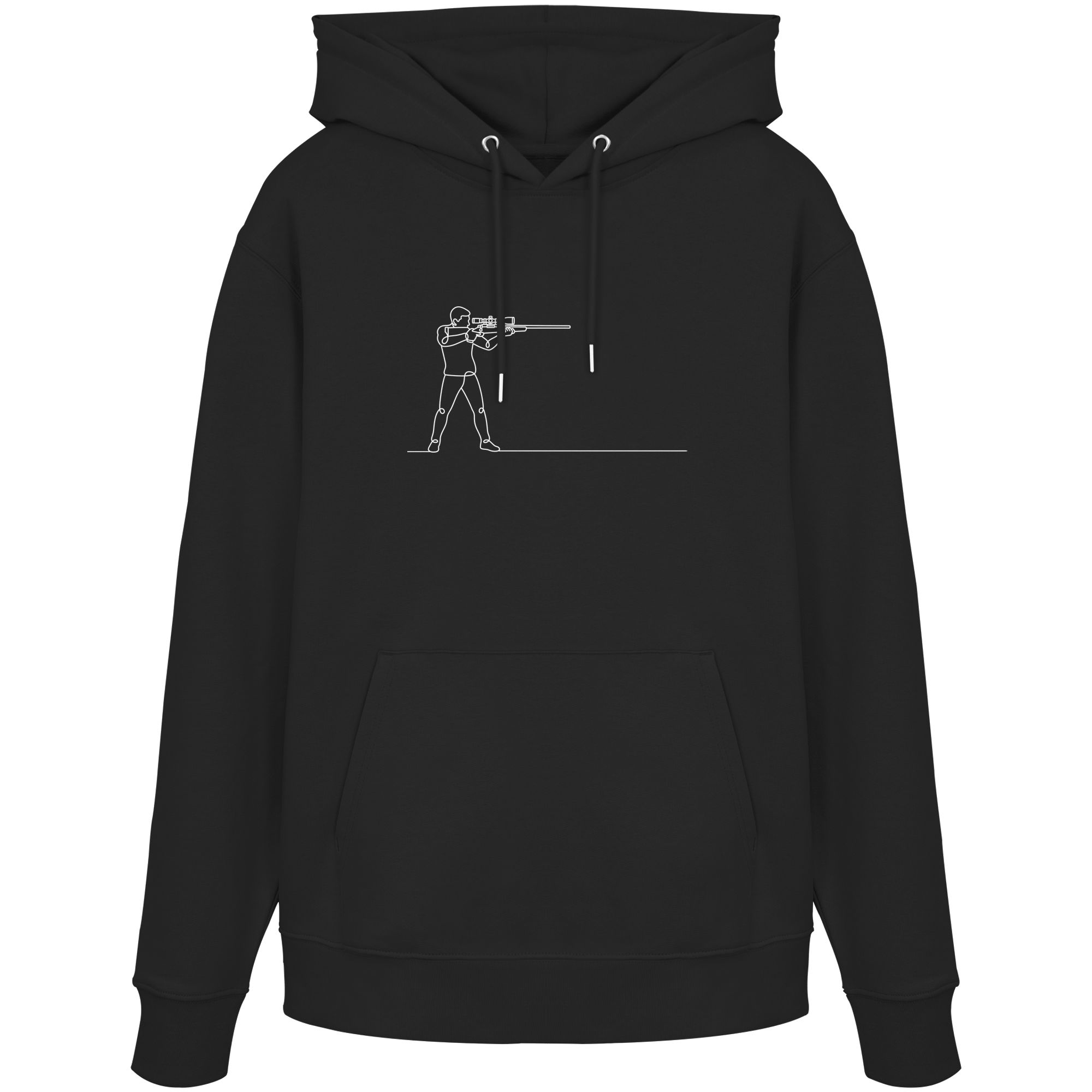 James Hunter - Nature and Beyond Hoodies Black / XS Minimalist Hunter with Rifle - Organic Hoodie