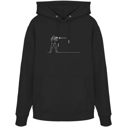 James Hunter - Nature and Beyond Hoodies Black / XS Minimalist Hunter with Rifle - Organic Hoodie