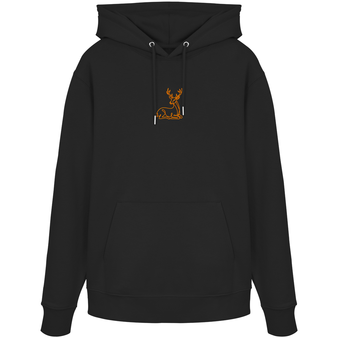 James Hunter - Nature and Beyond Hoodies Black / XS Resting Deer (embroidery) - Organic Hoodie
