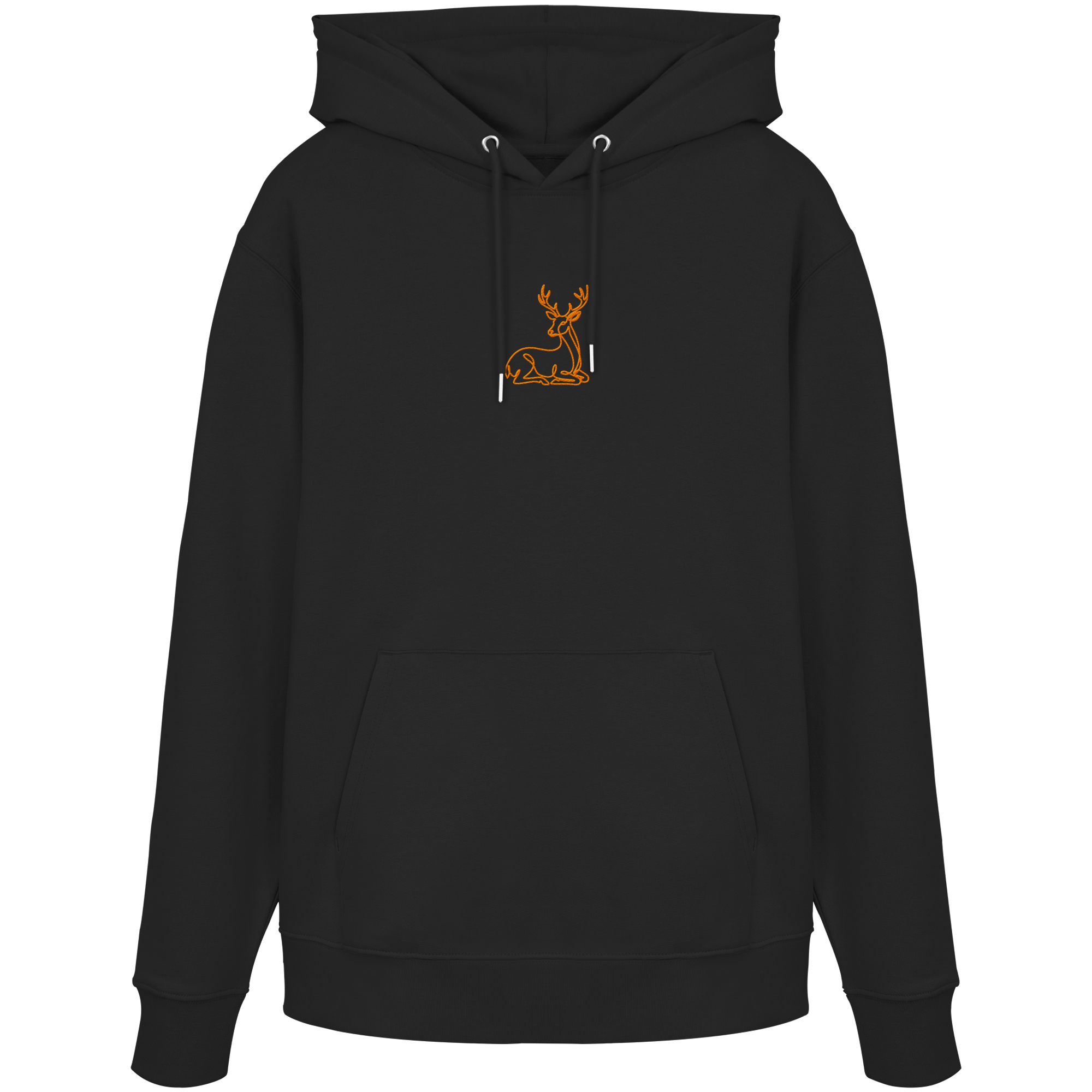 James Hunter - Nature and Beyond Hoodies Black / XS Resting Deer (embroidery) - Organic Hoodie