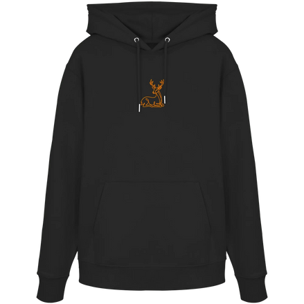 James Hunter - Nature and Beyond Hoodies Black / XS Resting Deer (embroidery) - Organic Hoodie