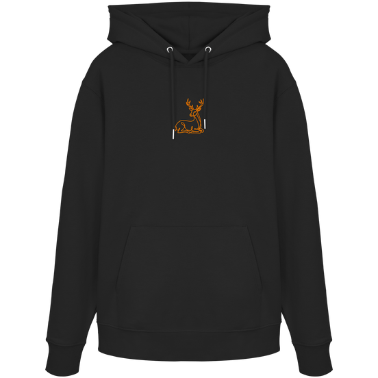 James Hunter - Nature and Beyond Hoodies Black / XS Resting Deer (embroidery) - Organic Hoodie