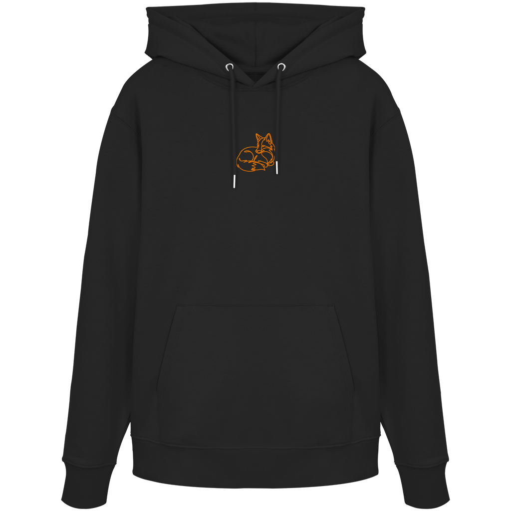James Hunter - Nature and Beyond Hoodies Black / XS Resting Fox (embroidery) - Organic Hoodie