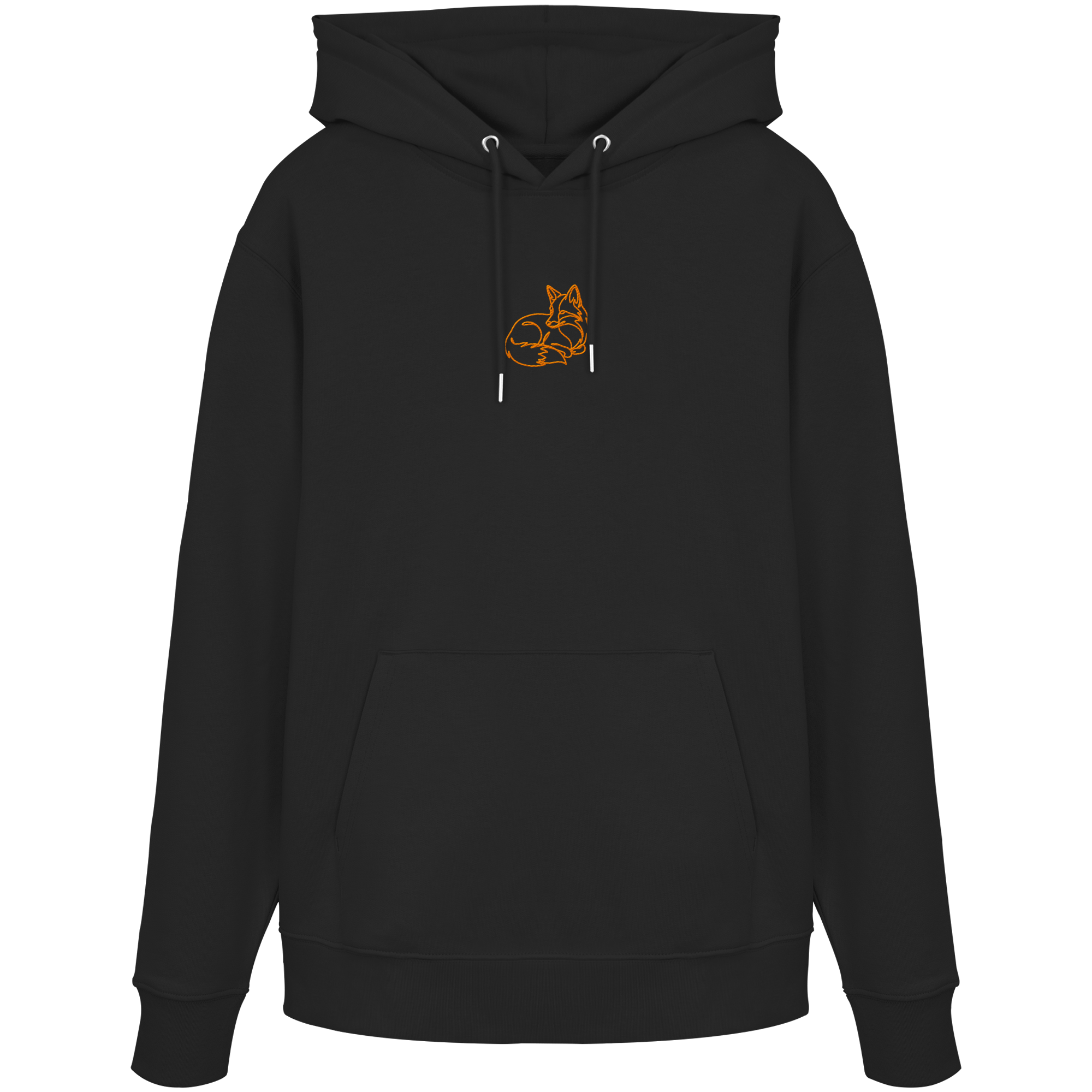 James Hunter - Nature and Beyond Hoodies Black / XS Resting Fox (embroidery) - Organic Hoodie