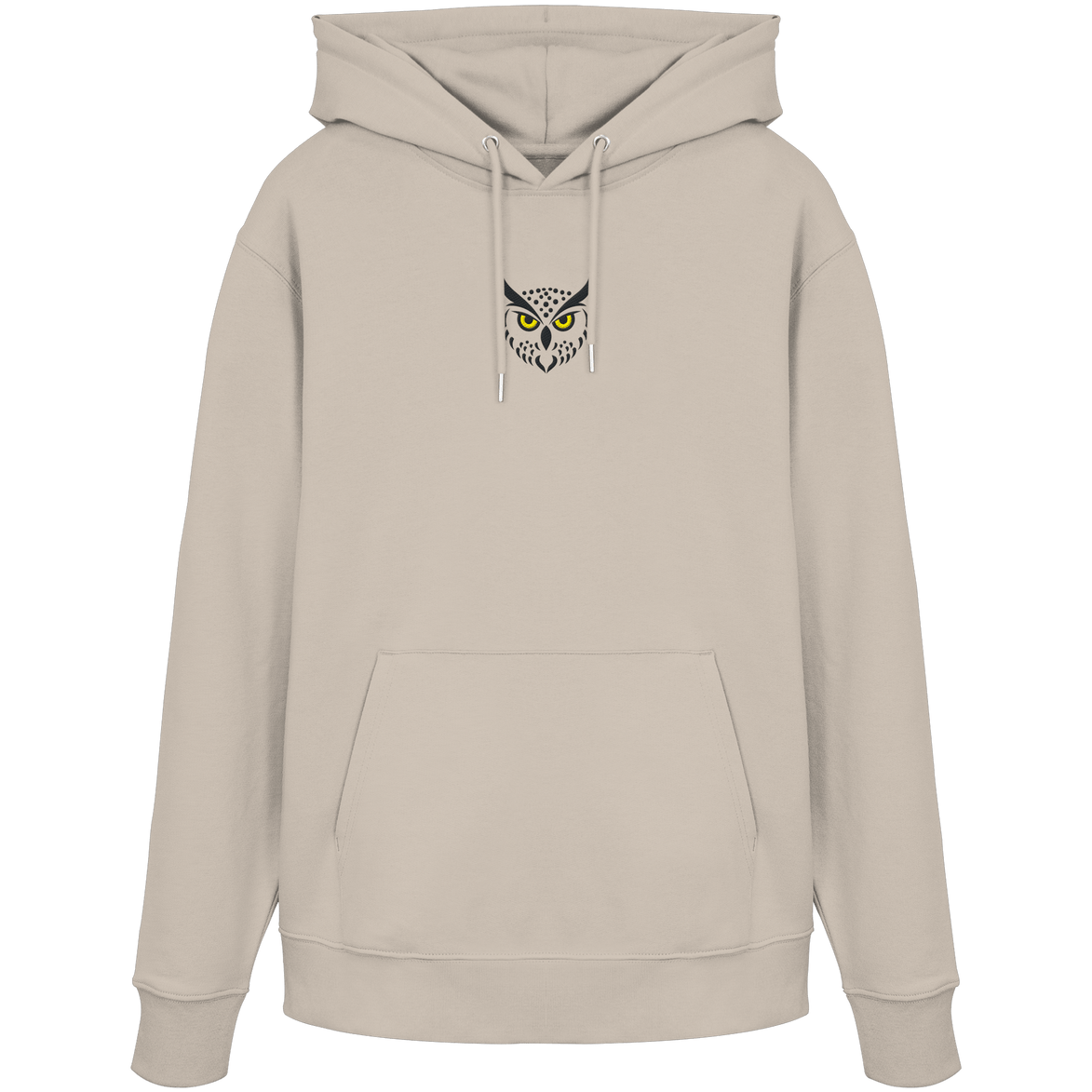 James Hunter - Nature and Beyond Hoodies Desert Dust / XS Owl Is Watching You (embroidery) - Organic Hoodie