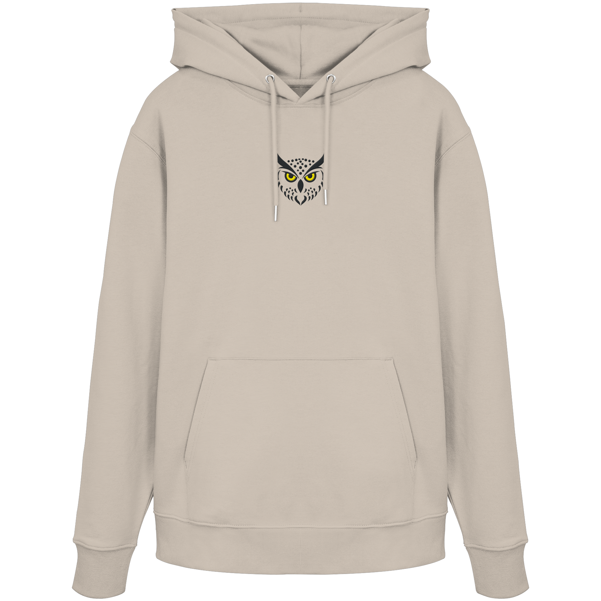 James Hunter - Nature and Beyond Hoodies Desert Dust / XS Owl Is Watching You (embroidery) - Organic Hoodie