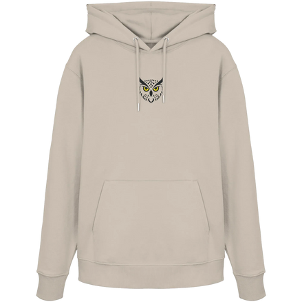 James Hunter - Nature and Beyond Hoodies Desert Dust / XS Owl Is Watching You (embroidery) - Organic Hoodie