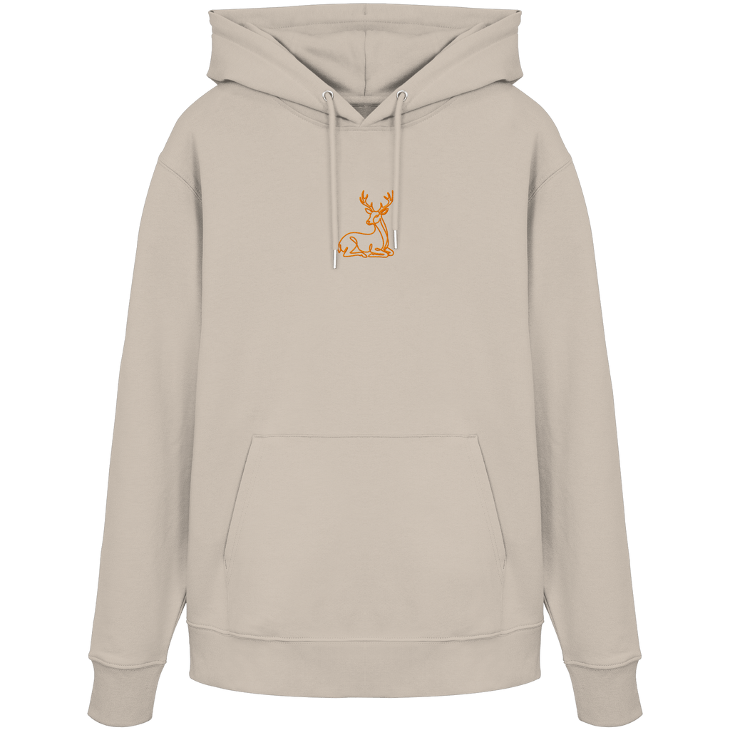 James Hunter - Nature and Beyond Hoodies Desert Dust / XS Resting Deer (embroidery) - Organic Hoodie