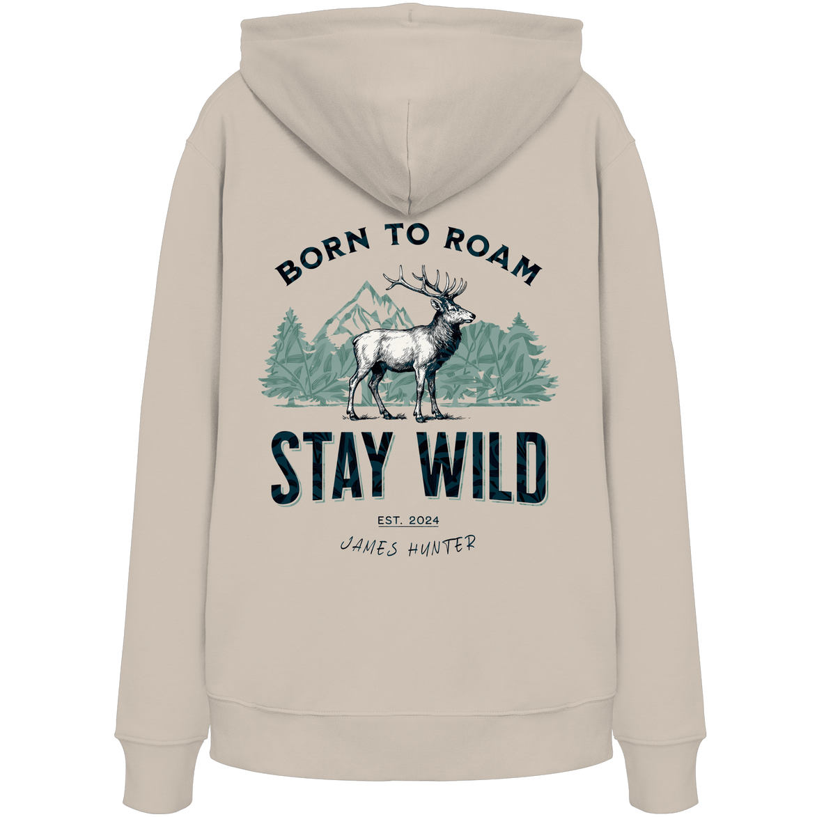 James Hunter - Nature and Beyond Hoodies Desert Dust / XS Stay Wild — Born to Roam - Organic Hoodie