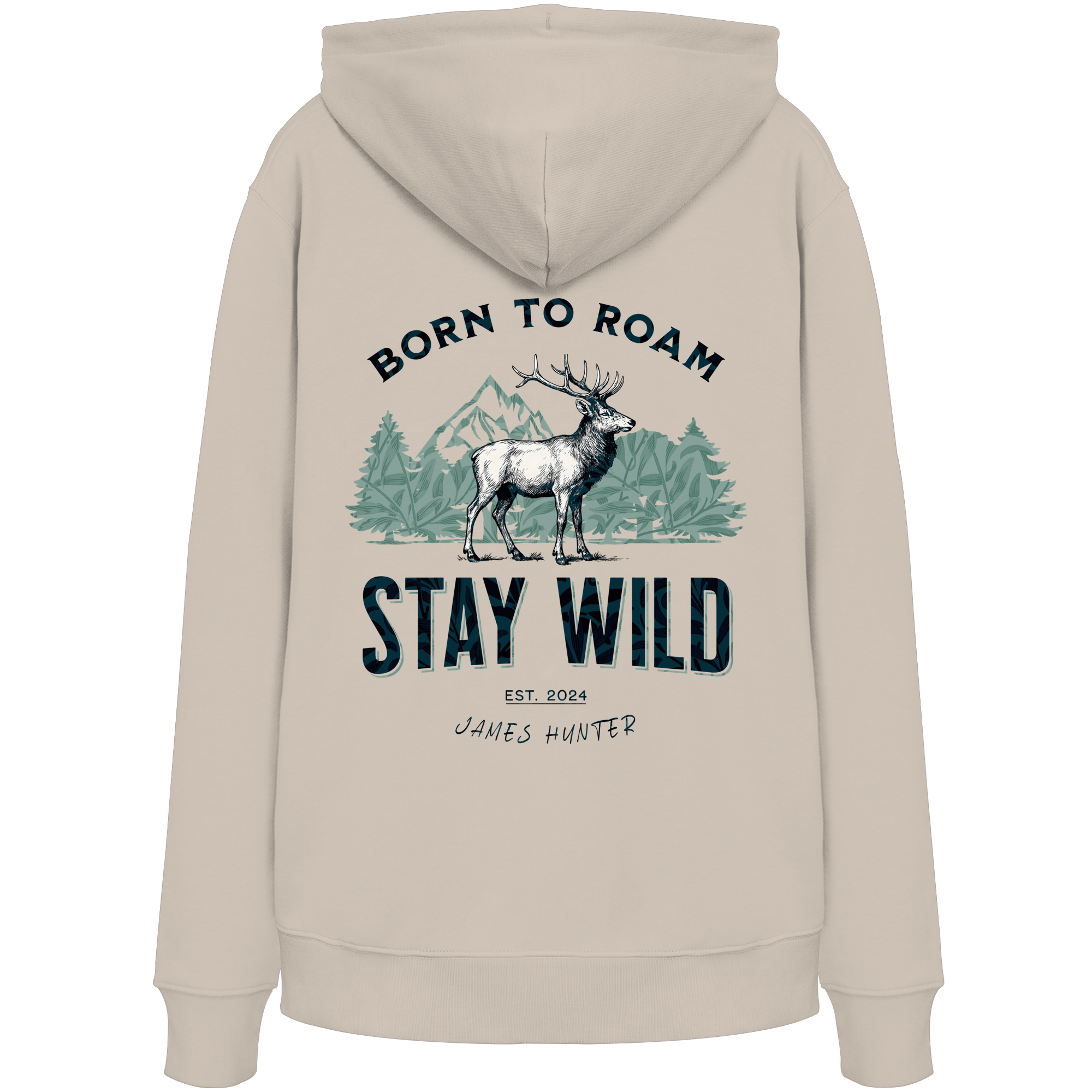 James Hunter - Nature and Beyond Hoodies Desert Dust / XS Stay Wild — Born to Roam - Organic Hoodie