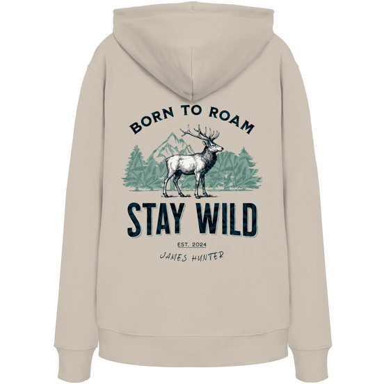 James Hunter - Nature and Beyond Hoodies Desert Dust / XS Stay Wild — Born to Roam - Organic Hoodie