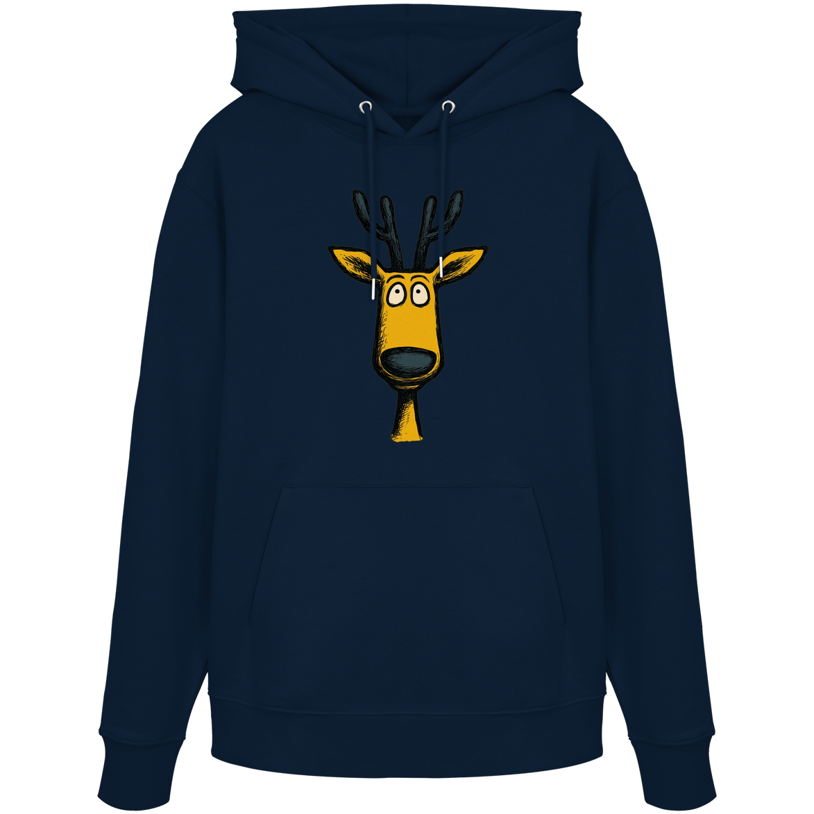 James Hunter - Nature and Beyond Hoodies French Navy / XS Deer Caricature - Organic Hoodie