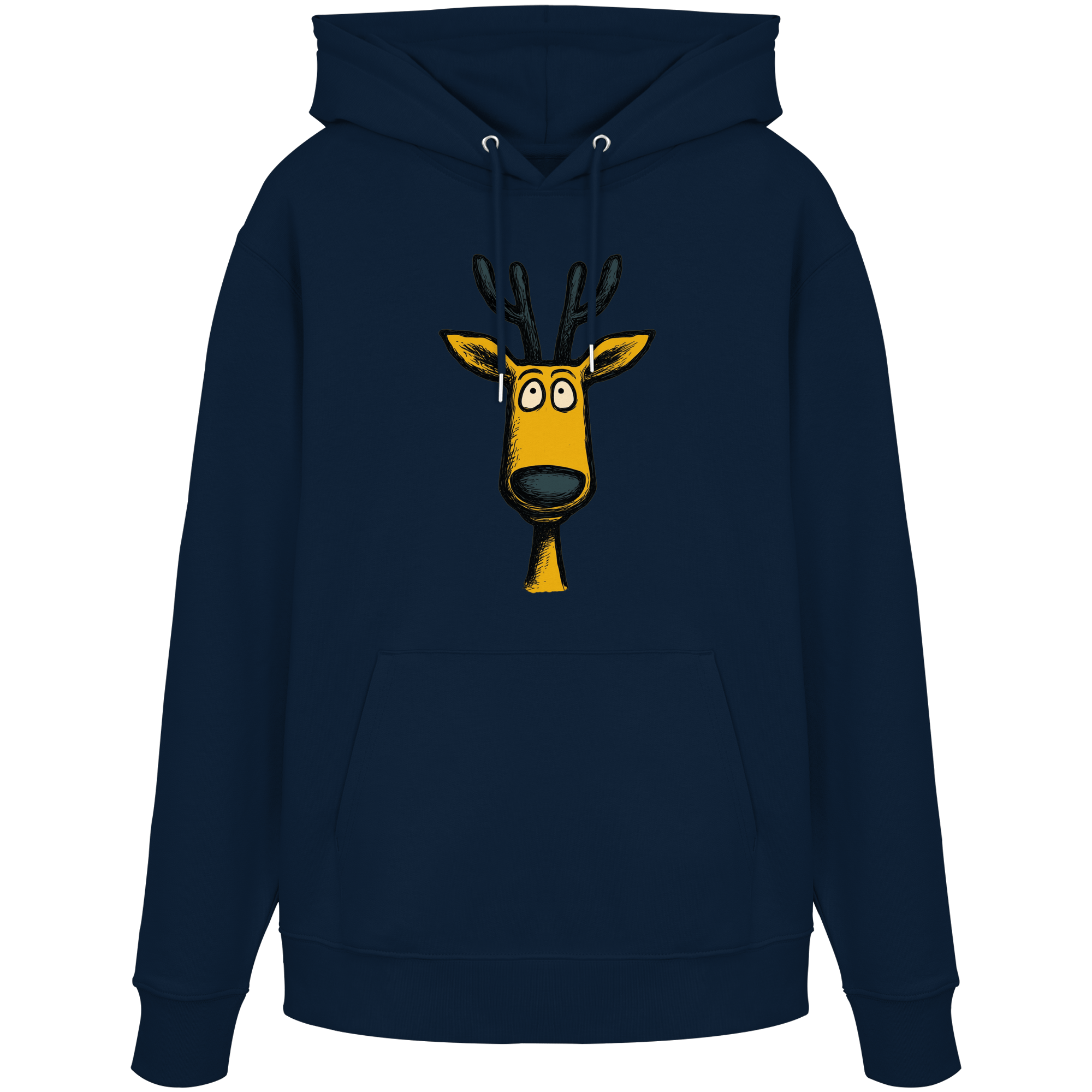 James Hunter - Nature and Beyond Hoodies French Navy / XS Deer Caricature - Organic Hoodie