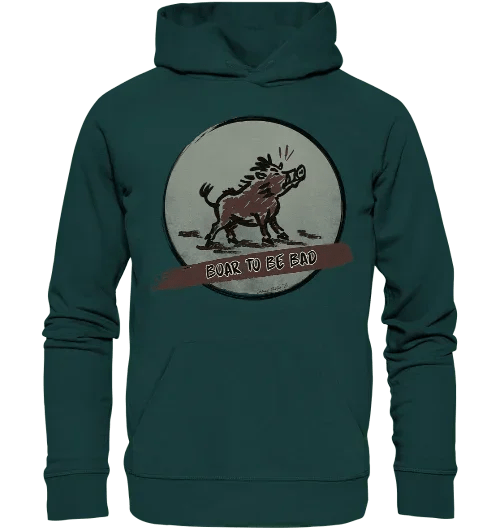 James Hunter - Nature and Beyond Hoodies Glazed Green / XS Boar to be Bad - Organic Hoodie