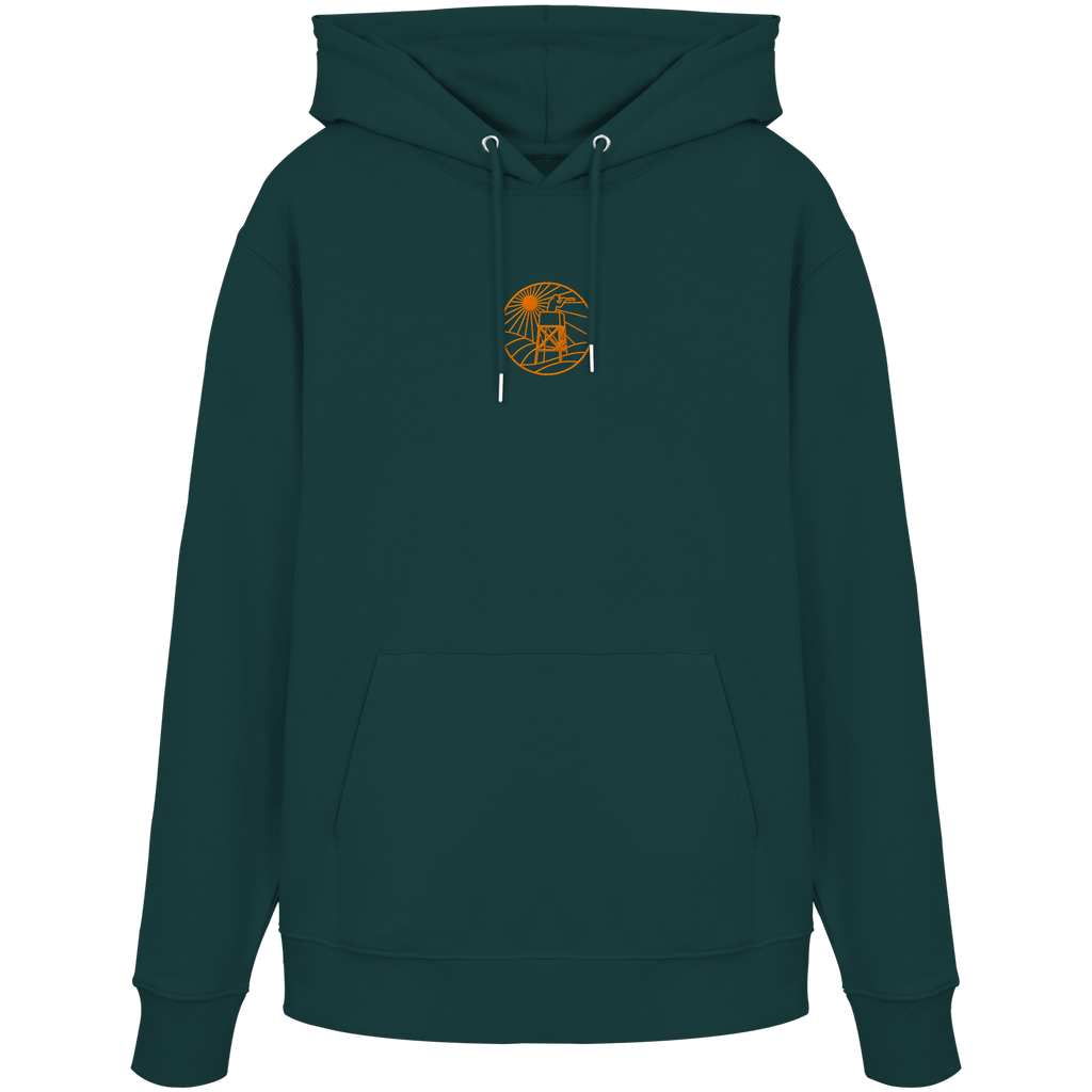 James Hunter - Nature and Beyond Hoodies Glazed Green / XS Man on Platform (embroidery) - Organic Hoodie
