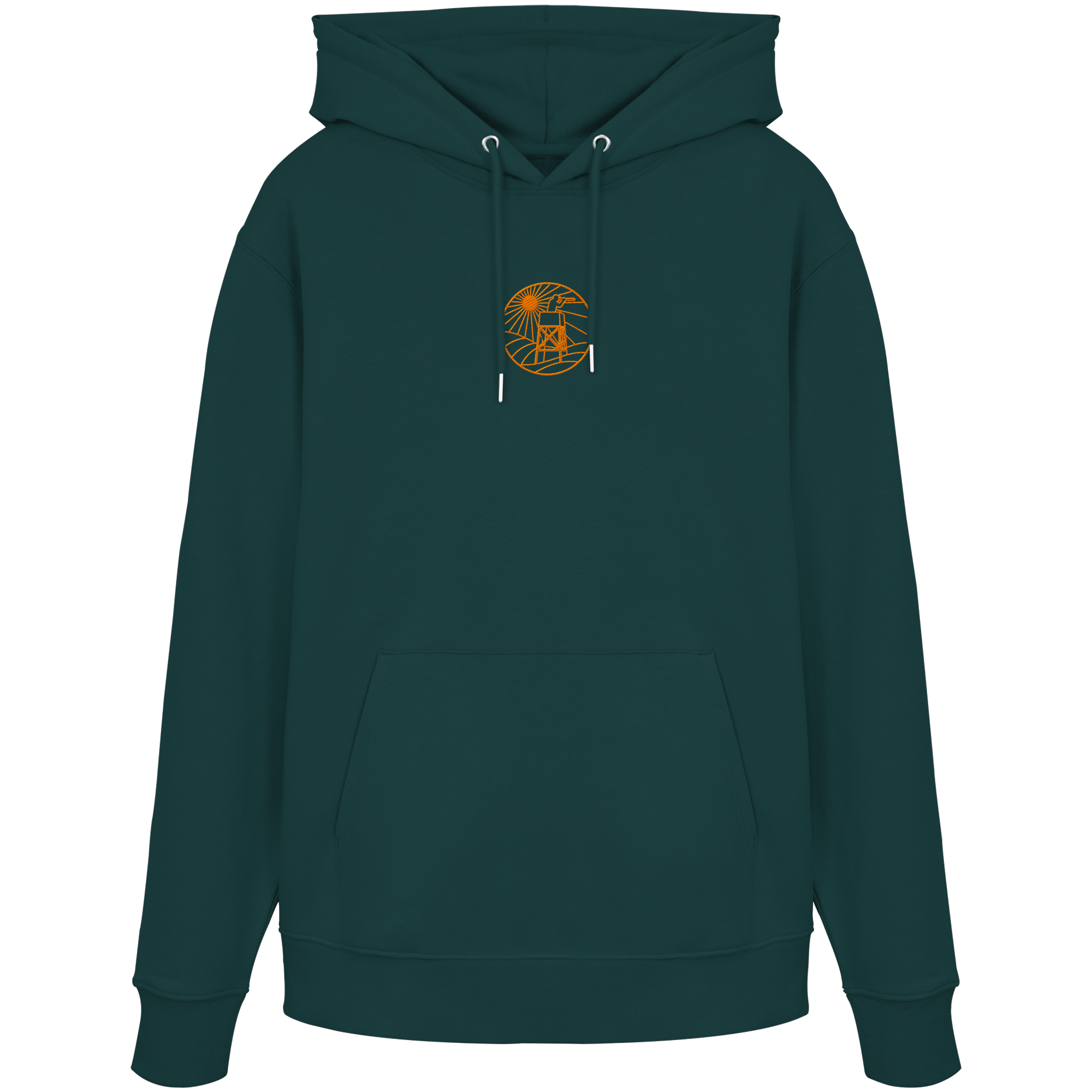 James Hunter - Nature and Beyond Hoodies Glazed Green / XS Man on Platform (embroidery) - Organic Hoodie