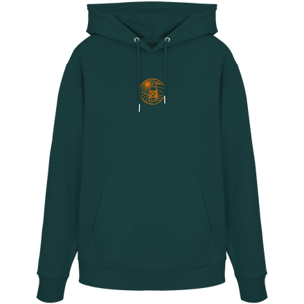 James Hunter - Nature and Beyond Hoodies Glazed Green / XS Man on Platform (embroidery) - Organic Hoodie