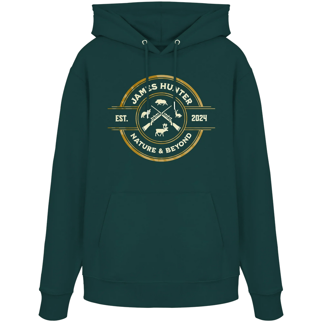 James Hunter - Nature and Beyond Hoodies Glazed Green / XS The Hunter’s Emblem – James Hunter Original - Organic Hoodie