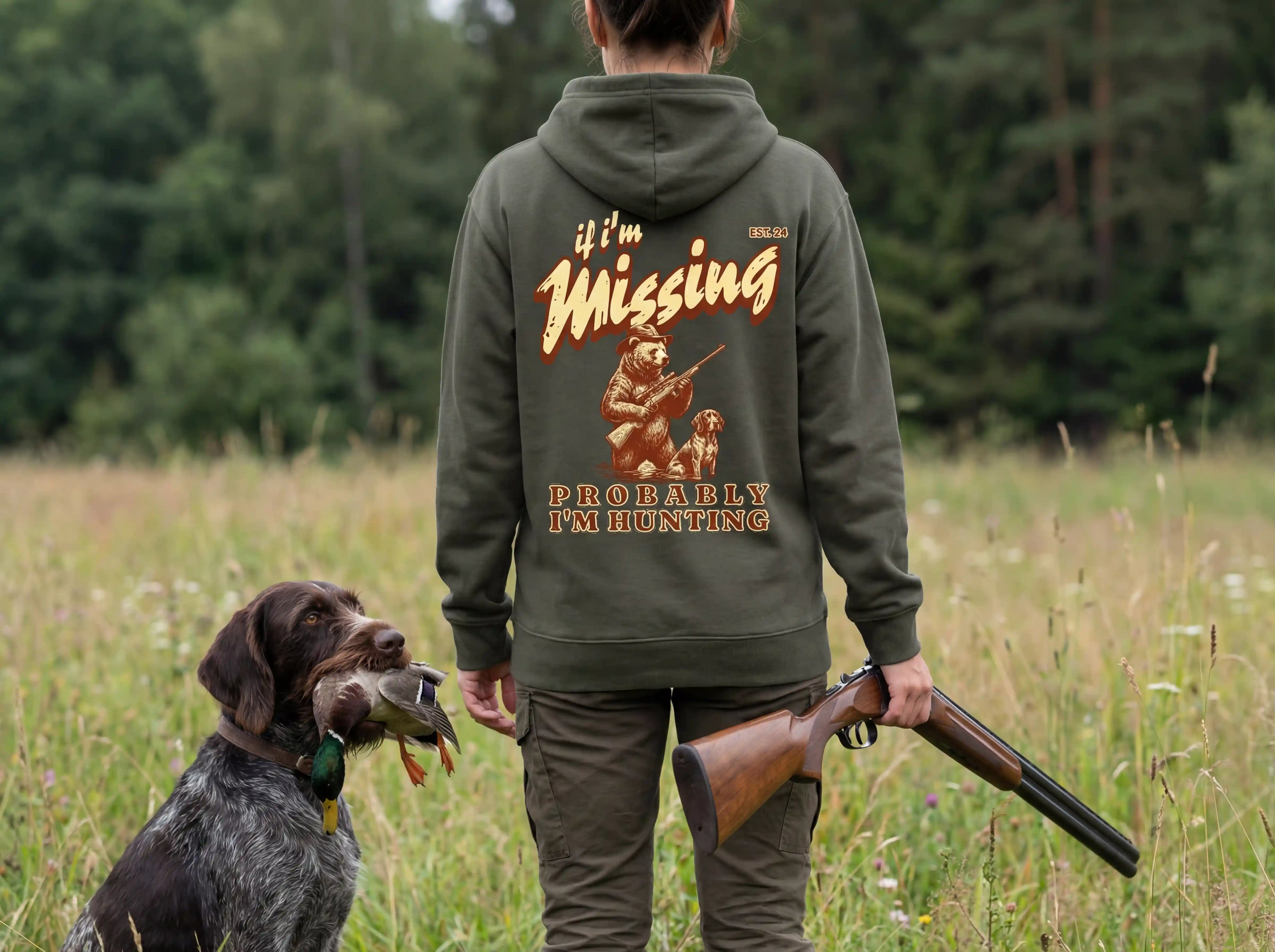 James Hunter - Nature and Beyond Hoodies If I'm Missing - Probably I'm Hunting - Organic Hoodie
