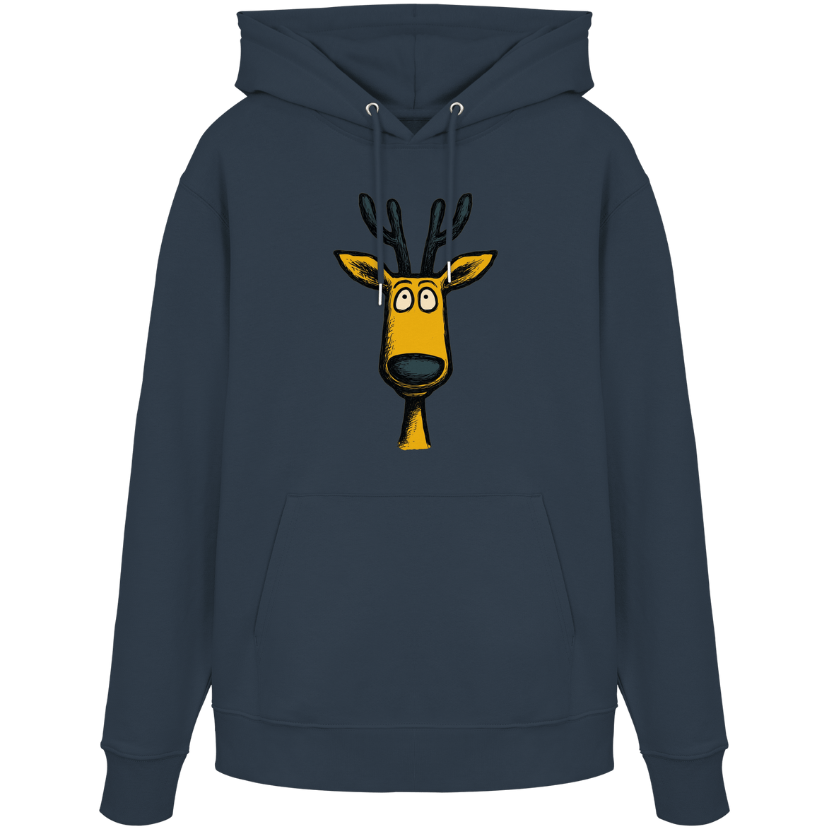 James Hunter - Nature and Beyond Hoodies India Ink Grey / XS Deer Caricature - Organic Hoodie