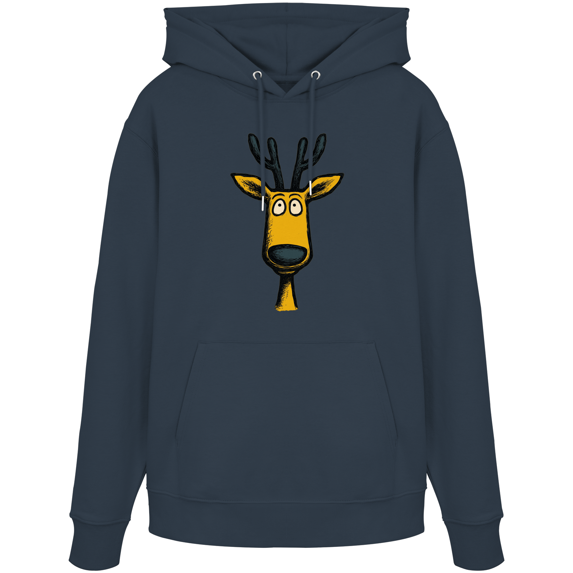 James Hunter - Nature and Beyond Hoodies India Ink Grey / XS Deer Caricature - Organic Hoodie