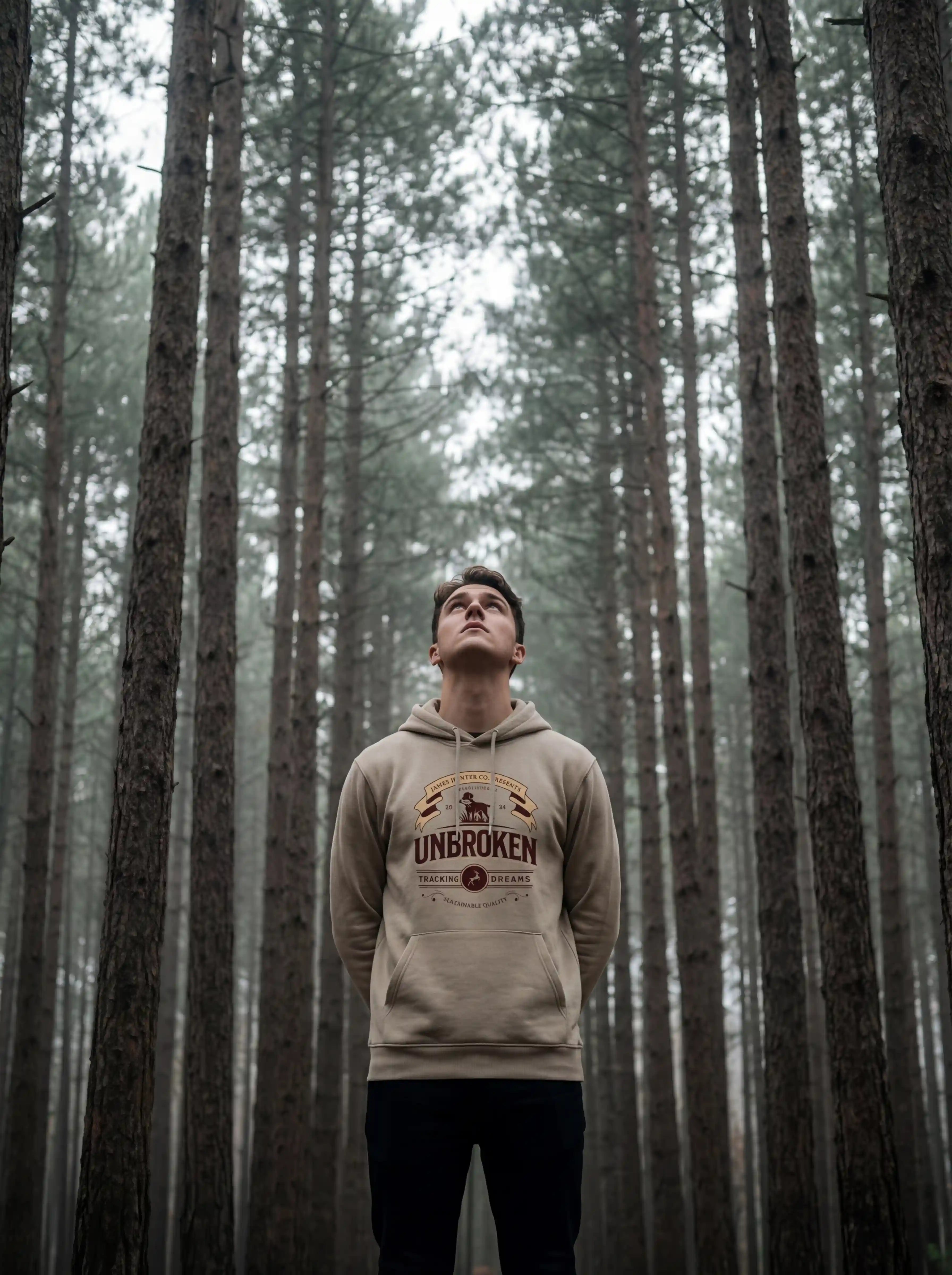 James Hunter - Nature and Beyond Hoodies J. H. Unbroken - Tracking Dreams - Organic Hoodie