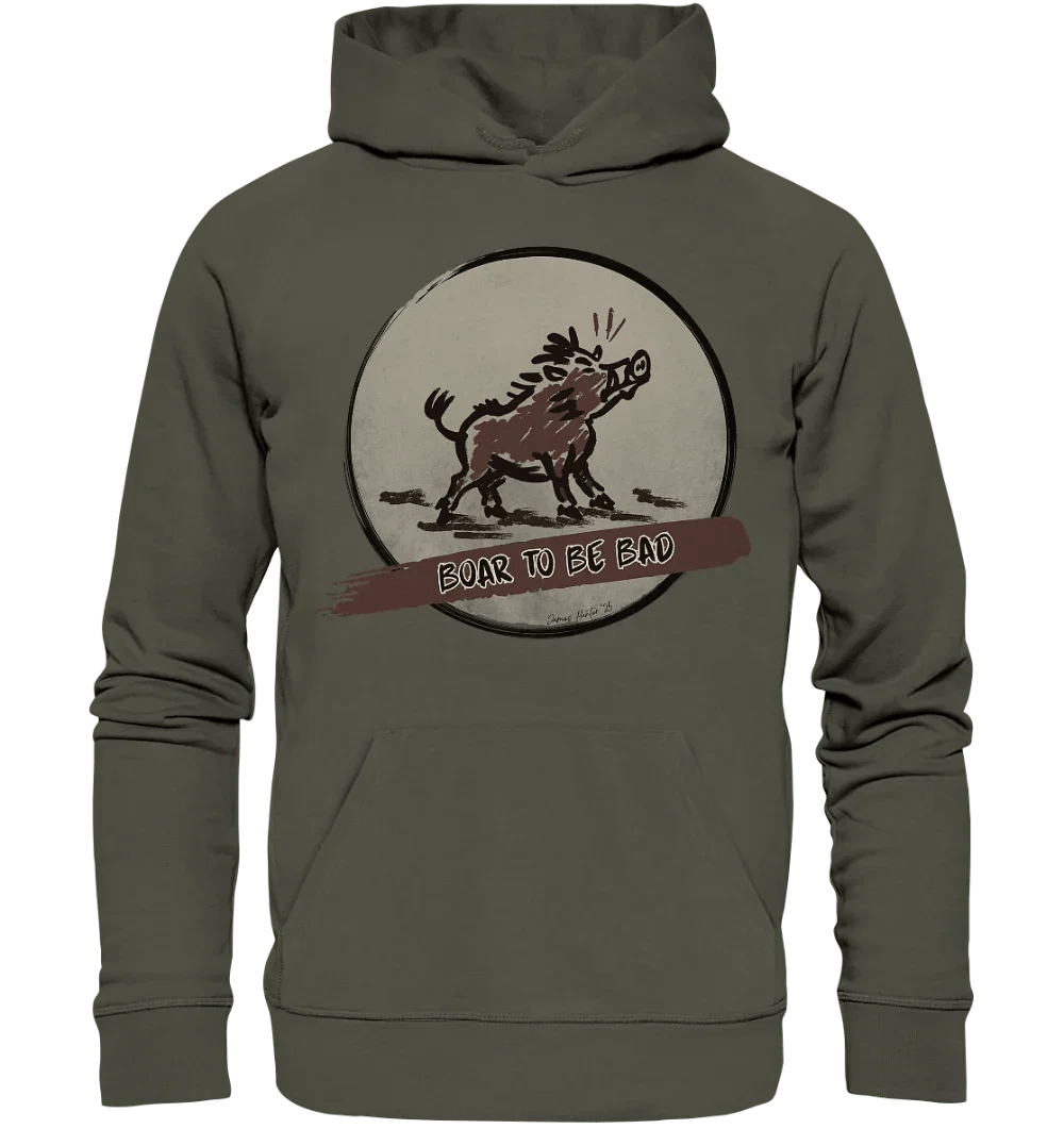James Hunter - Nature and Beyond Hoodies Khaki / XS Boar to be Bad - Organic Hoodie