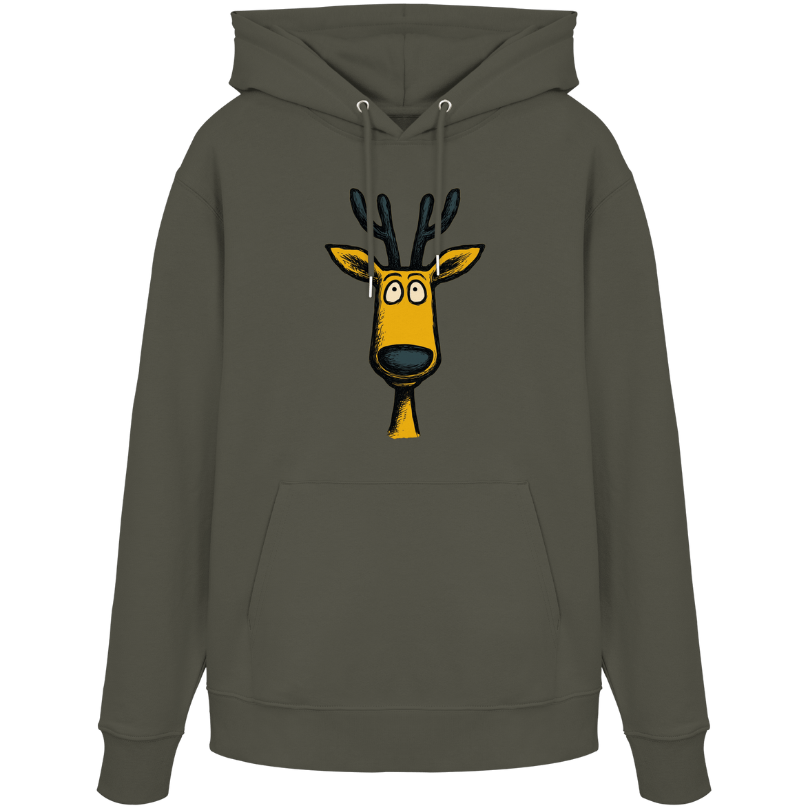 James Hunter - Nature and Beyond Hoodies Khaki / XS Deer Caricature - Organic Hoodie