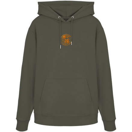 James Hunter - Nature and Beyond Hoodies Khaki / XS Man on Platform (embroidery) - Organic Hoodie