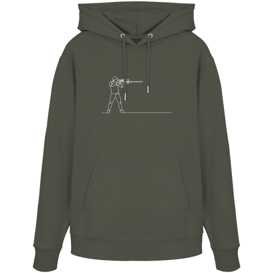 James Hunter - Nature and Beyond Hoodies Khaki / XS Minimalist Hunter with Rifle - Organic Hoodie