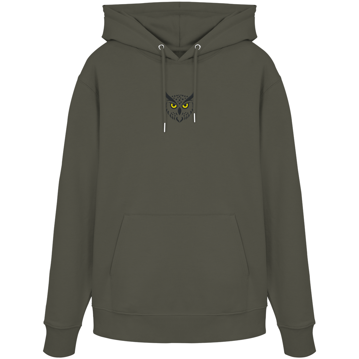 James Hunter - Nature and Beyond Hoodies Khaki / XS Owl Is Watching You (embroidery) - Organic Hoodie