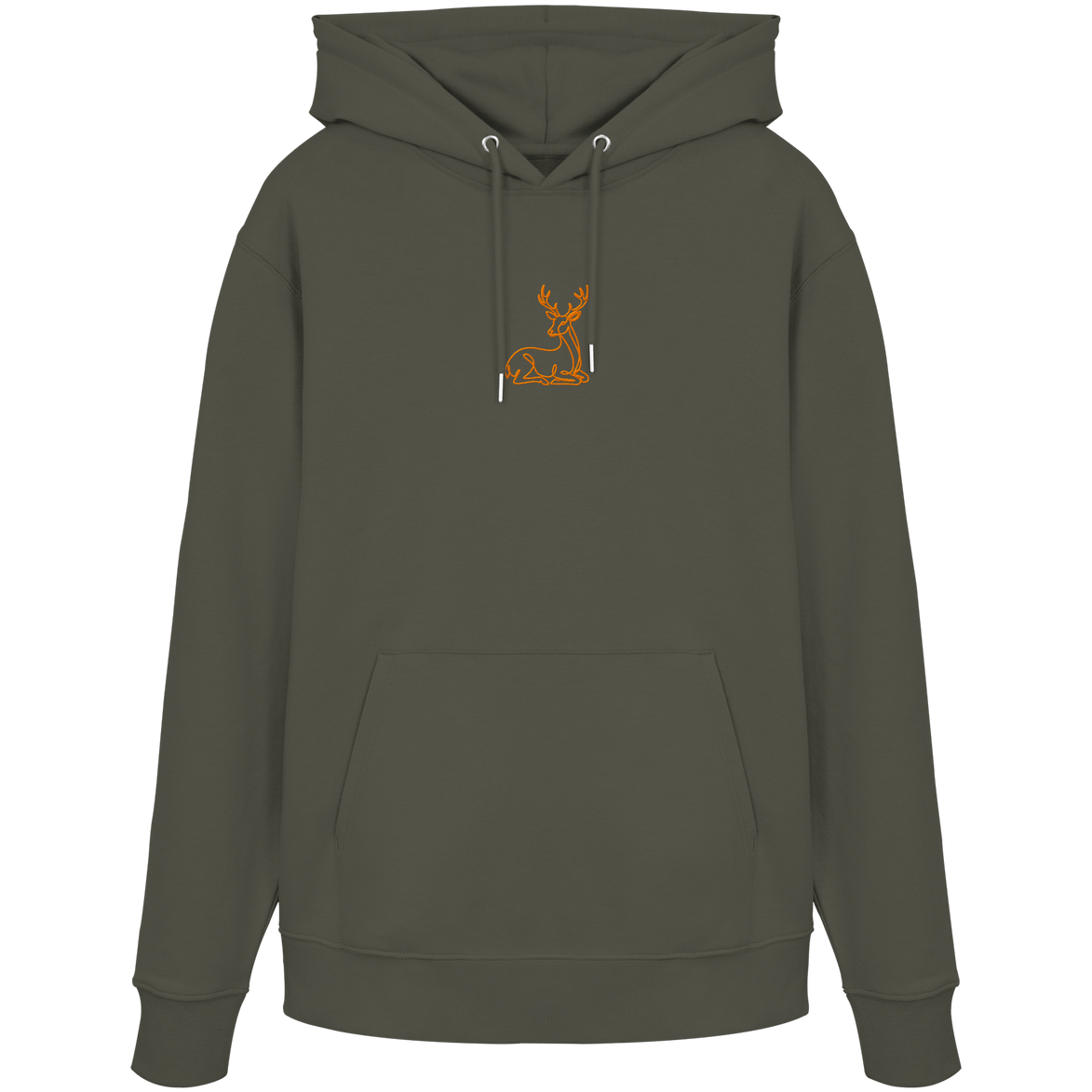 James Hunter - Nature and Beyond Hoodies Khaki / XS Resting Deer (embroidery) - Organic Hoodie