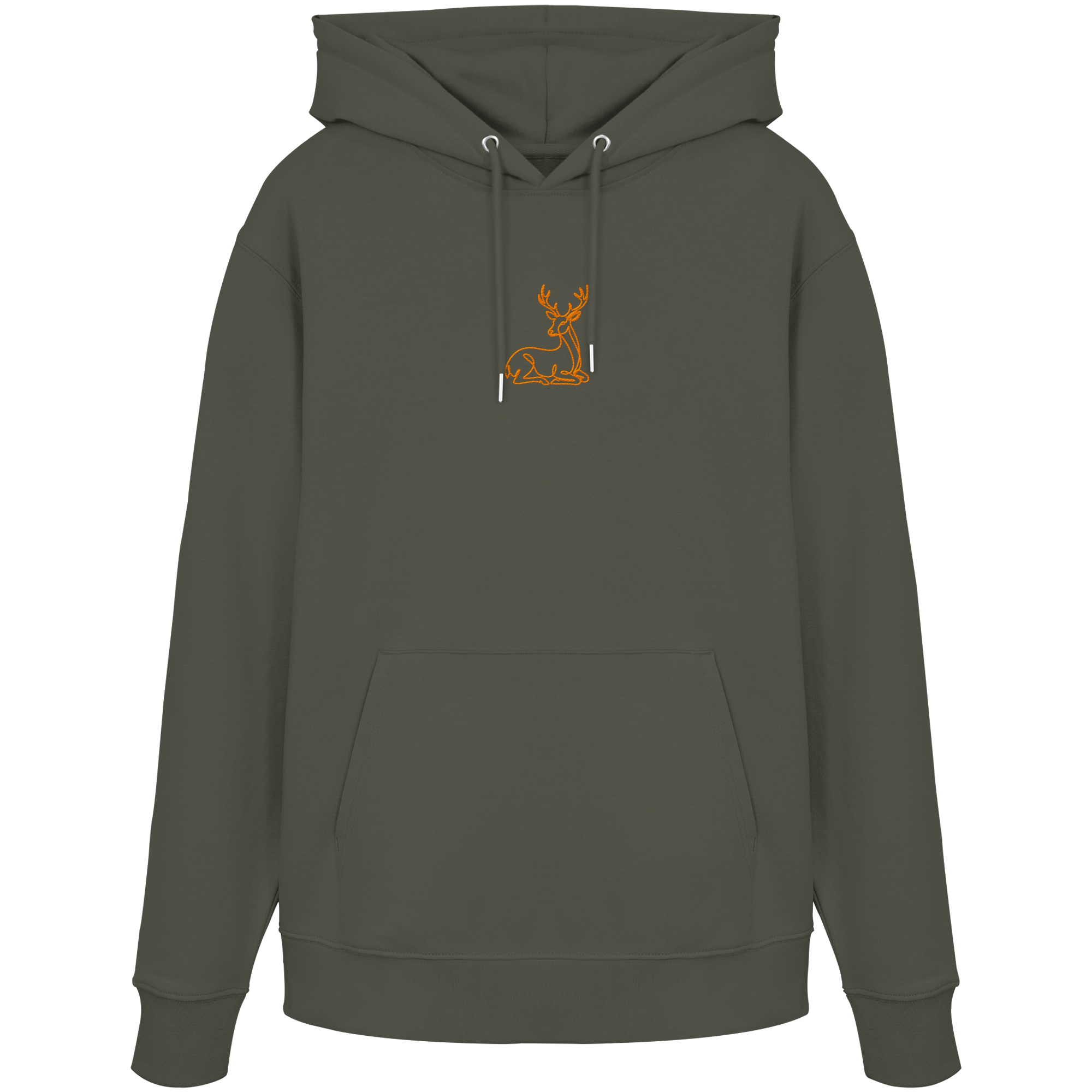 James Hunter - Nature and Beyond Hoodies Khaki / XS Resting Deer (embroidery) - Organic Hoodie