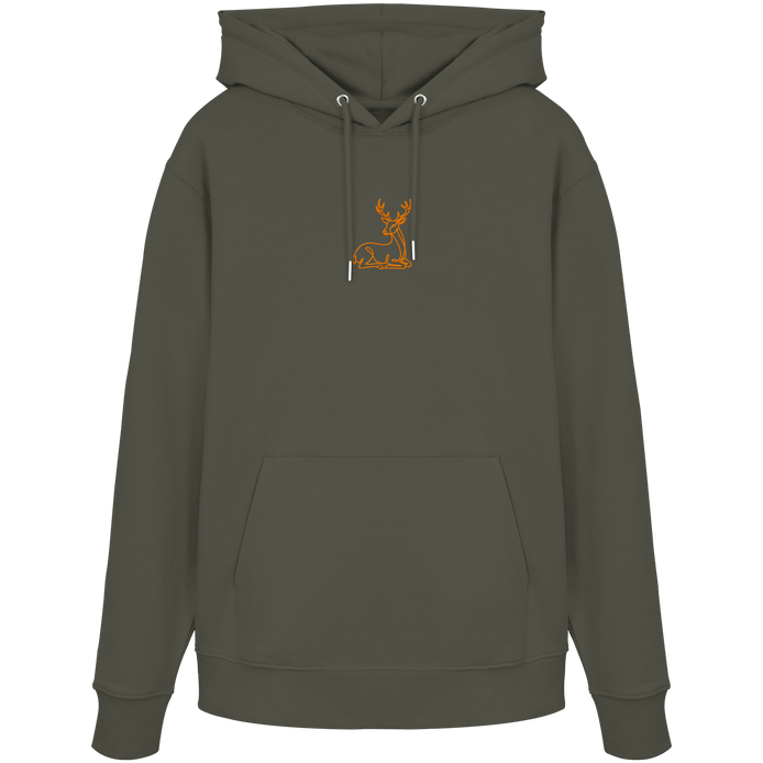 James Hunter - Nature and Beyond Hoodies Khaki / XS Resting Deer (embroidery) - Organic Hoodie