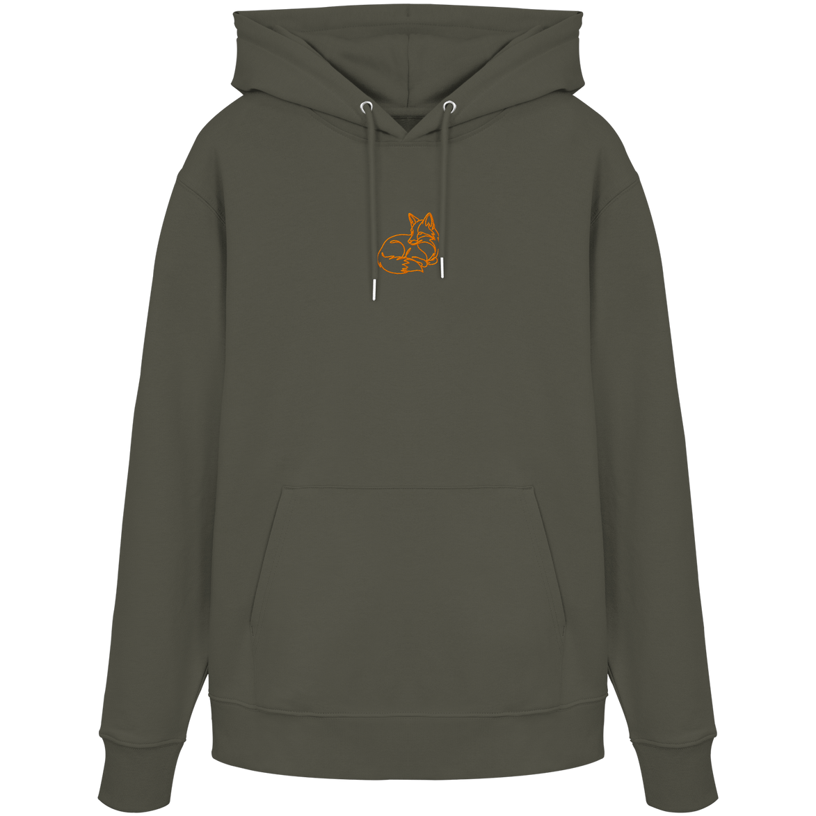 James Hunter - Nature and Beyond Hoodies Khaki / XS Resting Fox (embroidery) - Organic Hoodie