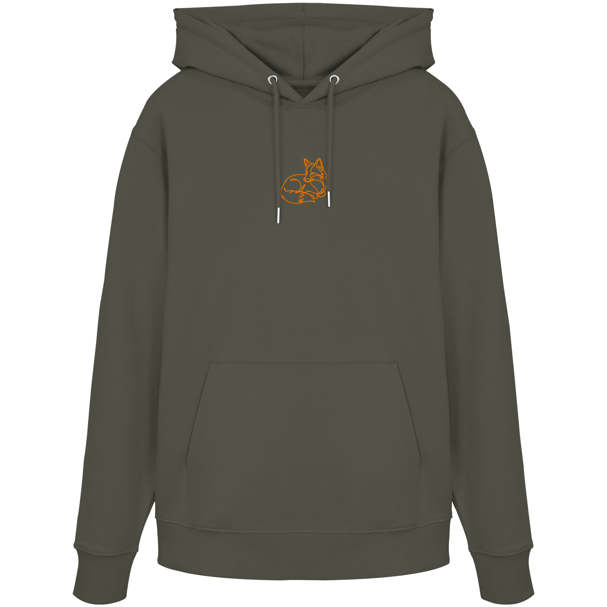 James Hunter - Nature and Beyond Hoodies Khaki / XS Resting Fox (embroidery) - Organic Hoodie