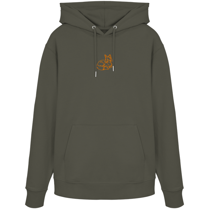 James Hunter - Nature and Beyond Hoodies Khaki / XS Resting Fox (embroidery) - Organic Hoodie