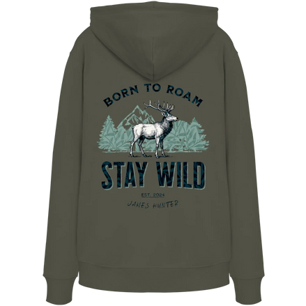 James Hunter - Nature and Beyond Hoodies Khaki / XS Stay Wild — Born to Roam - Organic Hoodie