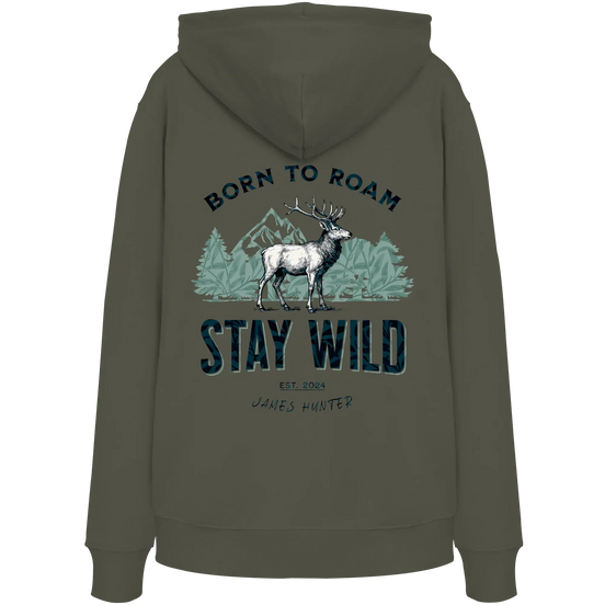 James Hunter - Nature and Beyond Hoodies Khaki / XS Stay Wild — Born to Roam - Organic Hoodie