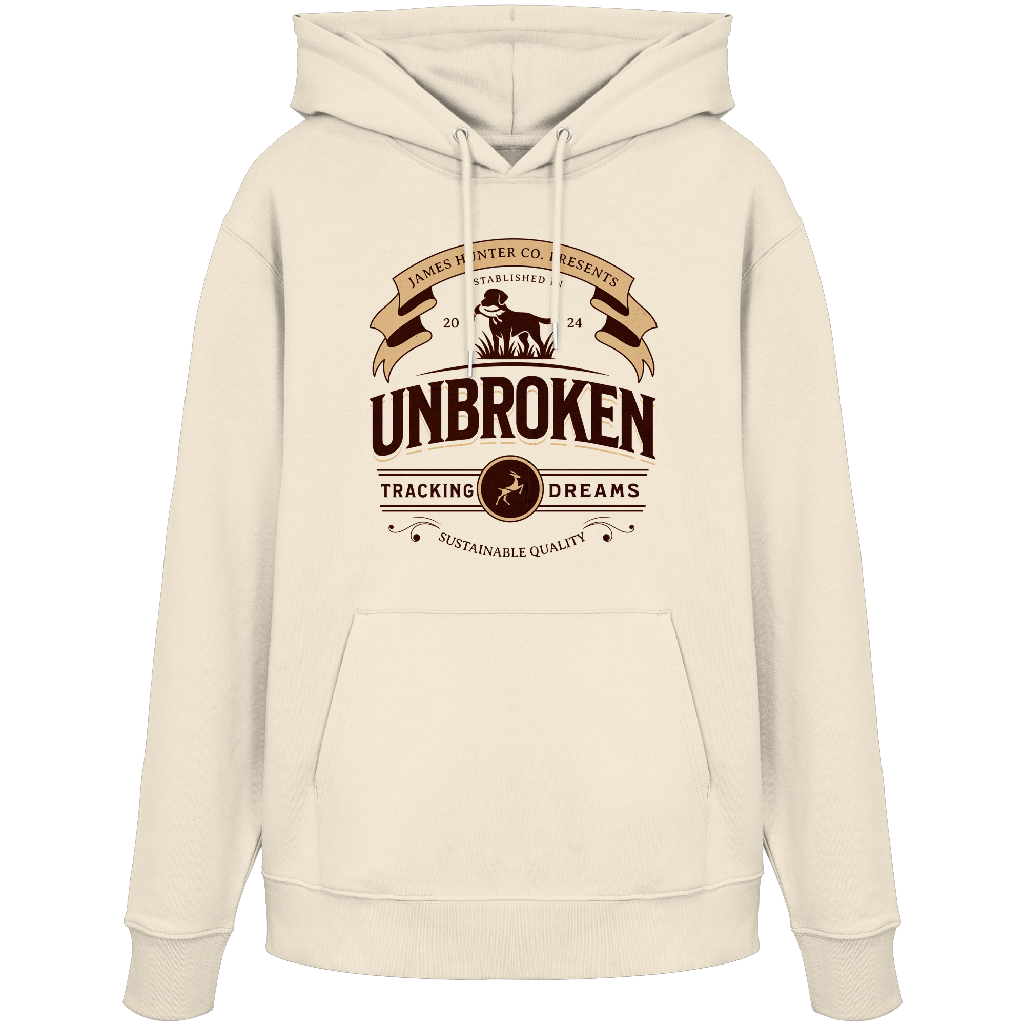 James Hunter - Nature and Beyond Hoodies Natural Raw / XS J. H. Unbroken - Tracking Dreams - Organic Hoodie