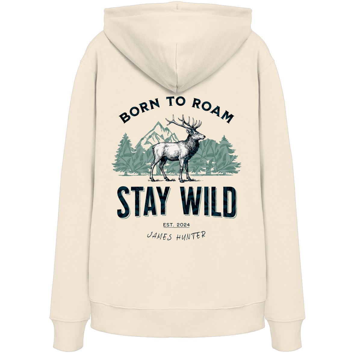 James Hunter - Nature and Beyond Hoodies Natural Raw / XS Stay Wild — Born to Roam - Organic Hoodie