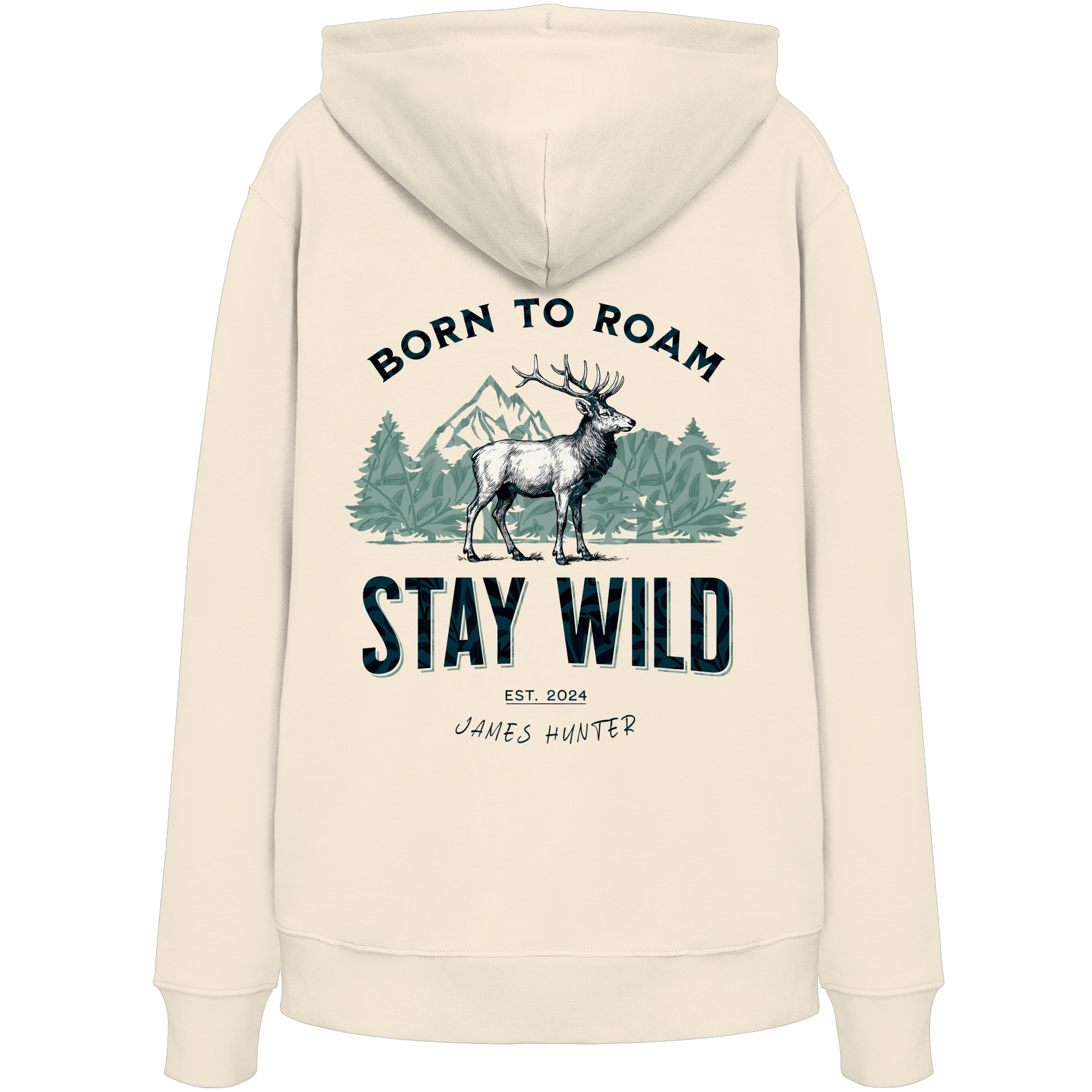 James Hunter - Nature and Beyond Hoodies Natural Raw / XS Stay Wild — Born to Roam - Organic Hoodie