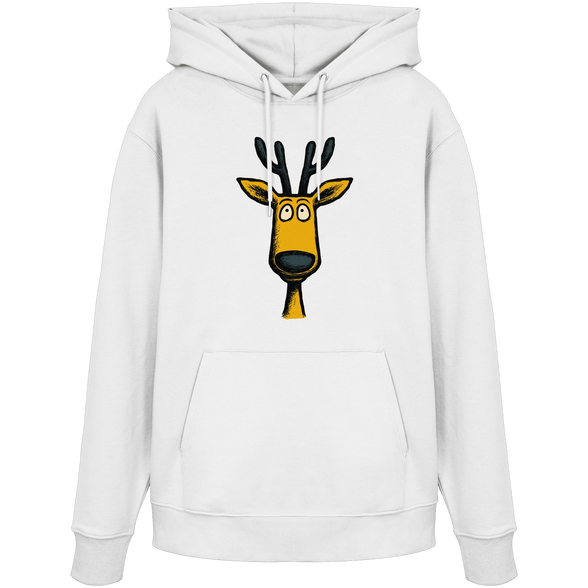 James Hunter - Nature and Beyond Hoodies White / XS Deer Caricature - Organic Hoodie