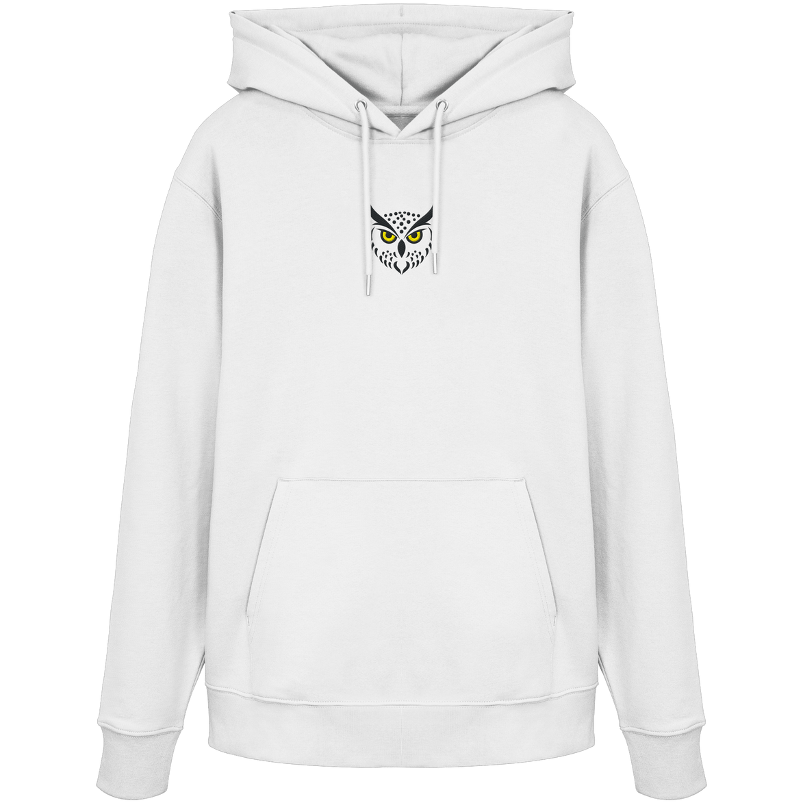 James Hunter - Nature and Beyond Hoodies White / XS Owl Is Watching You (embroidery) - Organic Hoodie
